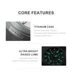 CADISEN TI-7 Autodyne 2026 NEW Titanium Automatic Mechanical Watch Man Canvas Wristwatch MIYOTA 8215 Luminous Waterproof Watches