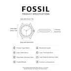 Fossil Minimalist Men's Quartz Watch Ultra Thin Black Stainless Steel Business Luxury Waterproof Wristwatch FS5308