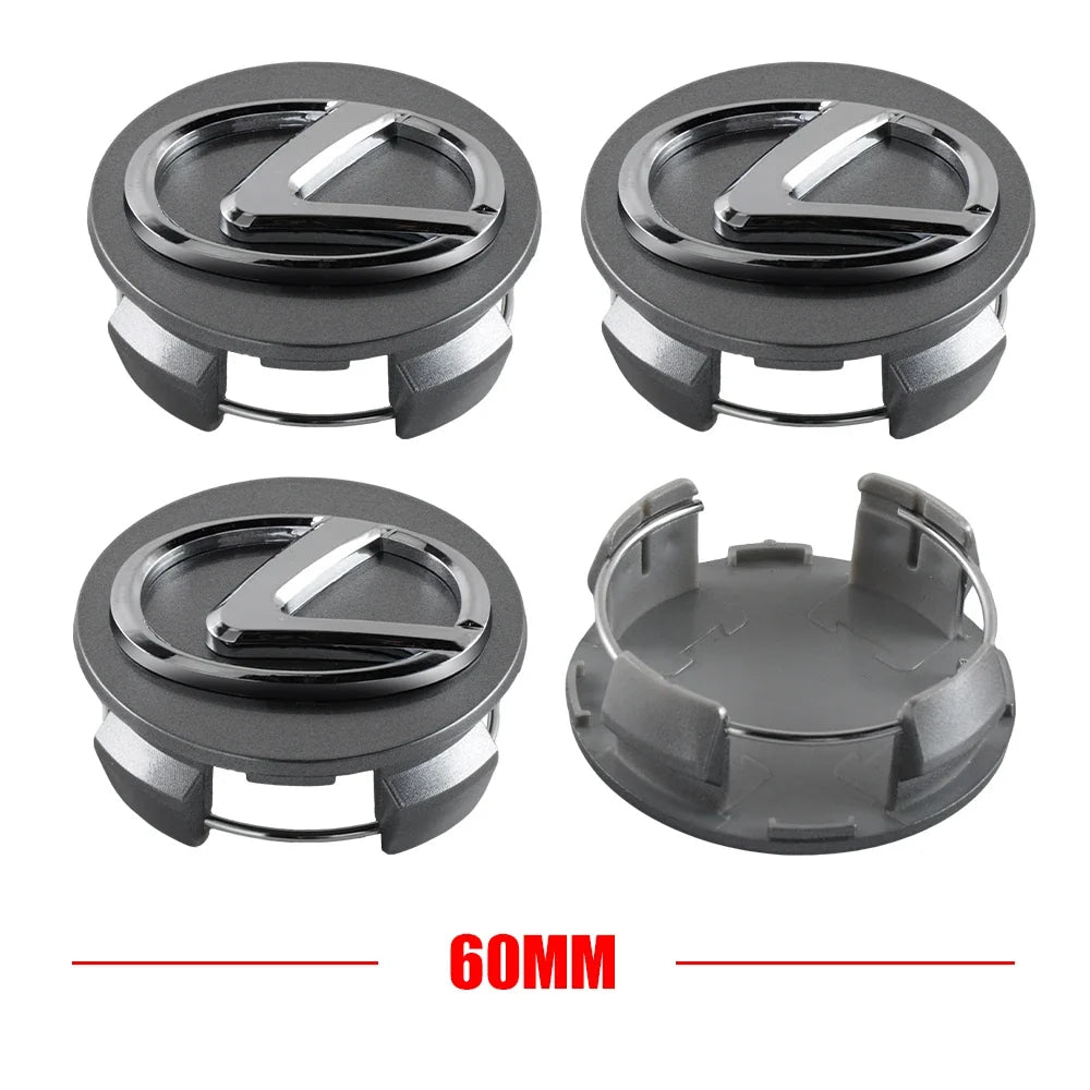 4Pc 56/60mm Logo Hub Caps Car Wheel Center Cover For Lexus CT200h NX300h RX300 RX330 F Sport IS RX NX ES LS GS UX LX LC RC GC GX