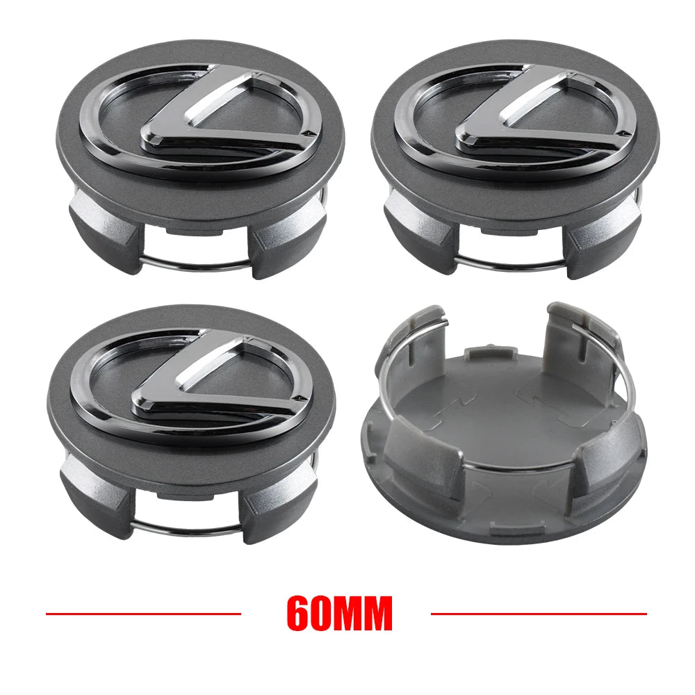 4Pc 56/60mm Logo Hub Caps Car Wheel Center Cover For Lexus CT200h NX300h RX300 RX330 F Sport IS RX NX ES LS GS UX LX LC RC GC GX
