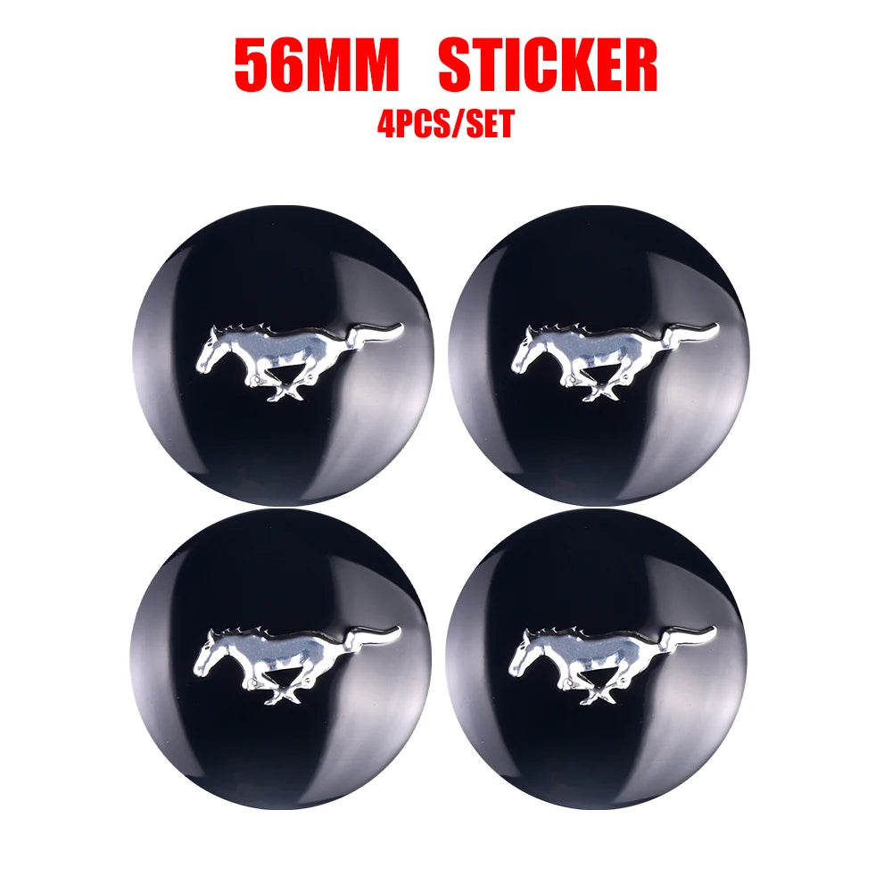 56mm Car Wheel Center Hub Cover Stickers Hub Decals For Ford Mustang Mondeo Focus Fusion Kuga Transit Edge Decoration Accesorios