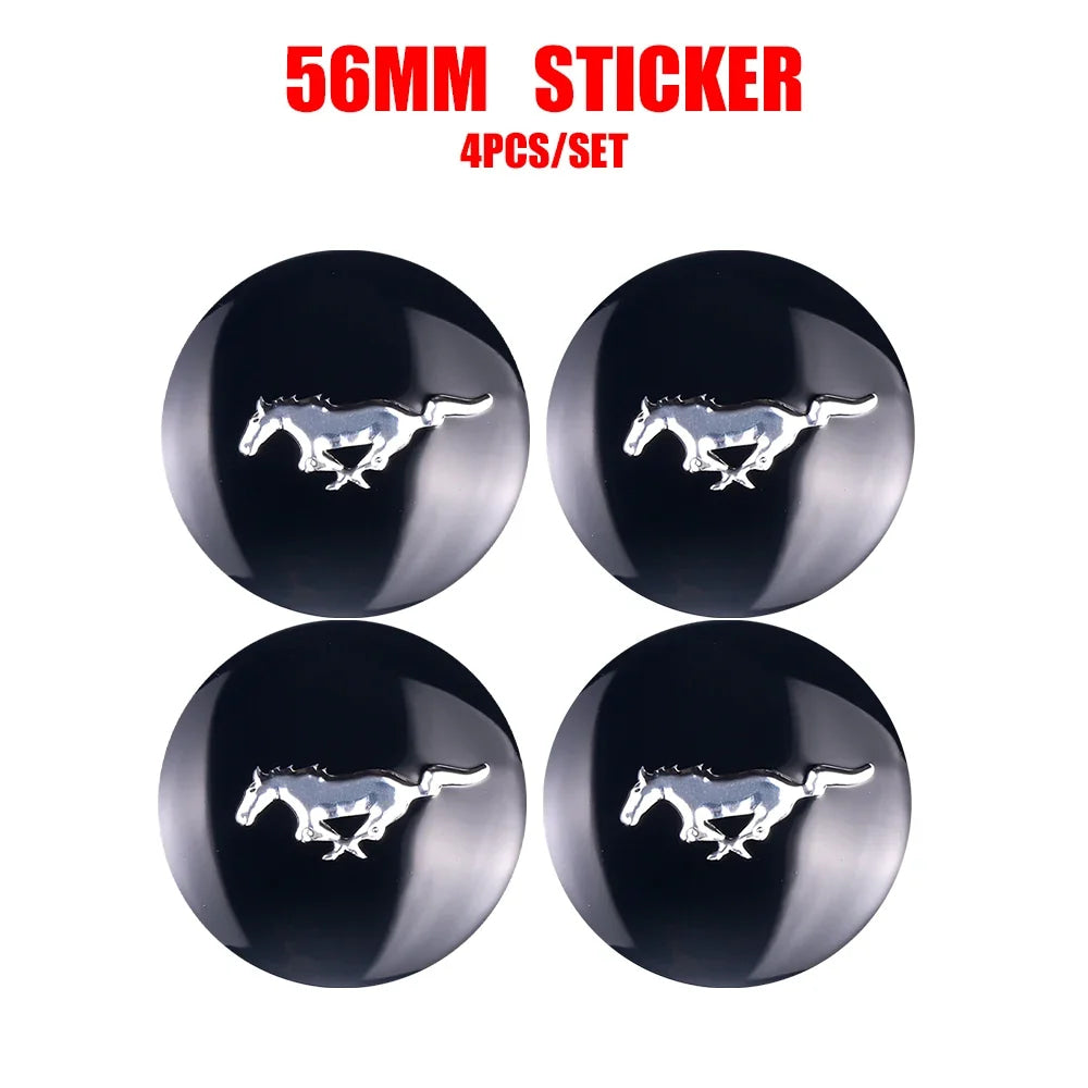 56mm Car Wheel Center Hub Cover Stickers Hub Decals For Ford Mustang Mondeo Focus Fusion Kuga Transit Edge Decoration Accesorios