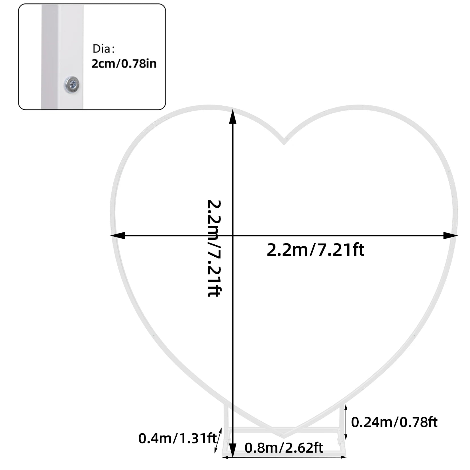 Soporte de fondo de arco de globo de boda de Metal en forma de corazón, marco de decoración de fiesta, soporte de fondo de flores