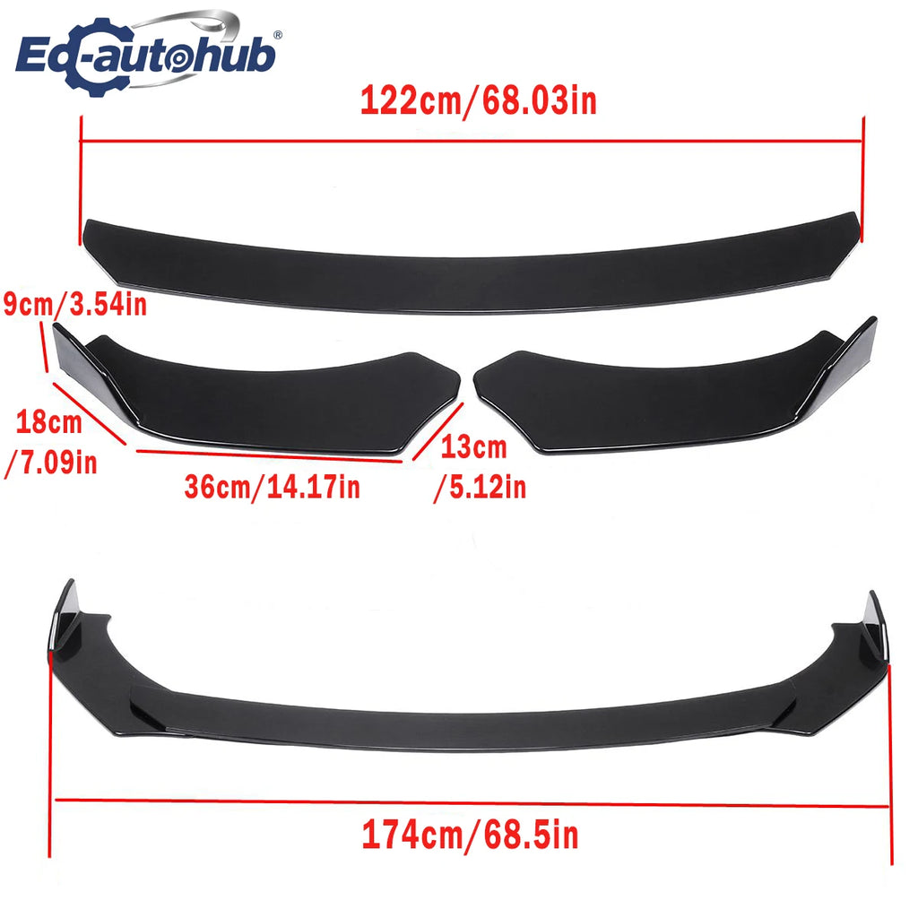 For Honda CR-V 2017-2022 Front Bumper Lip Splitter Spoiler Gloss Black Styling Automobile Accessory for Enhanced Vehicle Look