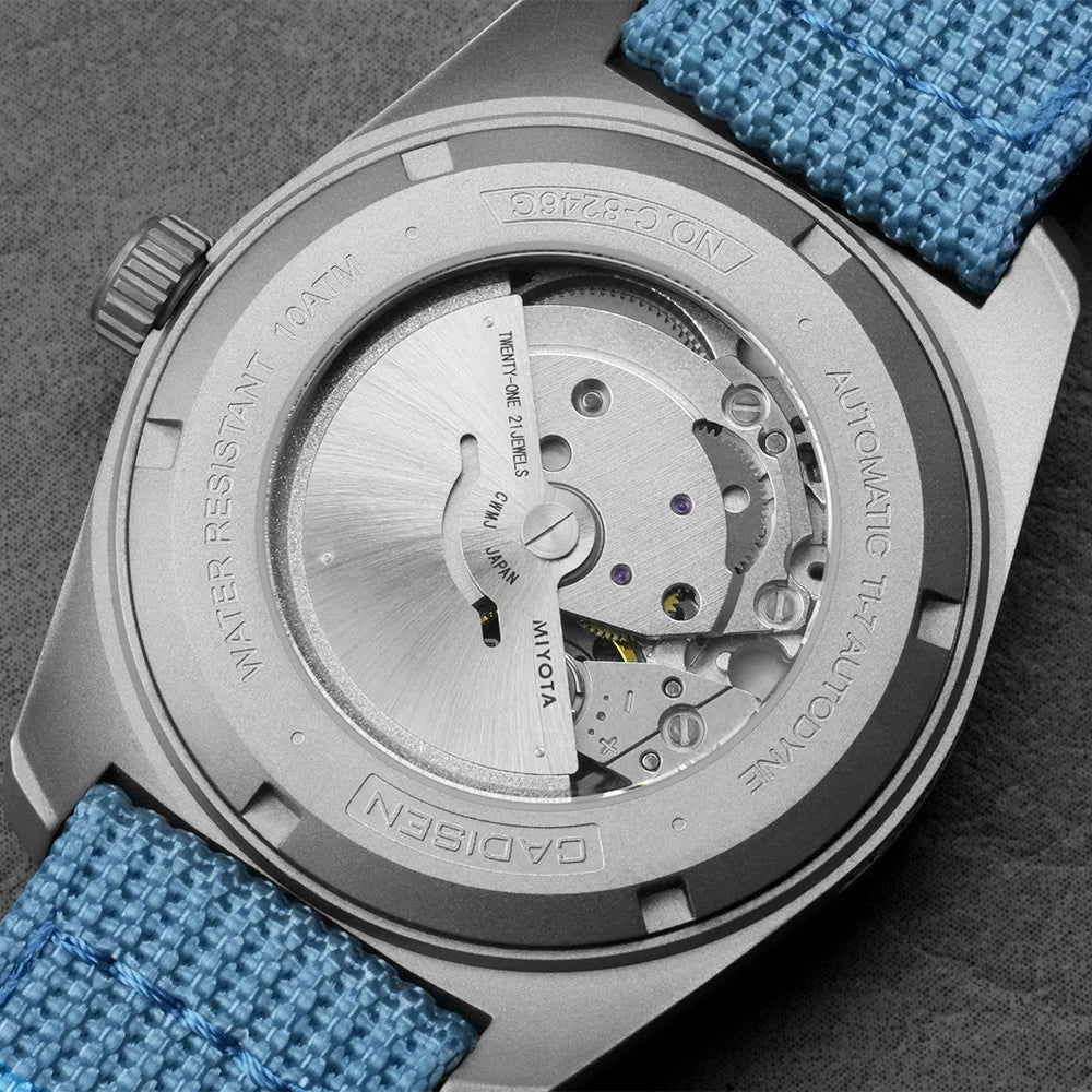 CADISEN TI-7 Autodyne 2026 NEW Titanium Automatic Mechanical Watch Man Canvas Wristwatch MIYOTA 8215 Luminous Waterproof Watches