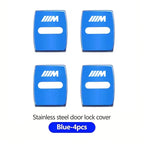4Pcs Zinc Alloy  Car Door Lock Buckle Protection Cover Anti-Collision Shock Absorbing Cushion Stickers For BMW G80 G06 G07 G42 G