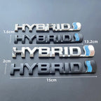 3D Metal HYBRID Logo Side Fender Rear Trunk Emblem Badge Car Sticker Decals For Toyota Prius Camry Crown Auris Rav4s TRD
