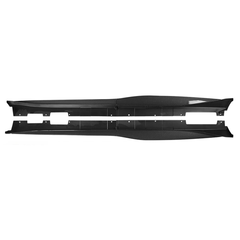 For Chevy Camaro Coupe Convertible LT LS SS RS 2016-2024 ZL1 Style Side Skirts Rocker Panels Spoiler Carbon Look Glossy black