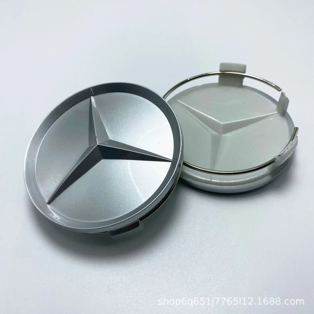 4 pieces 75MM Integrated Black or Silver Star Mercedes Benz Amg C177 W218 Class Wheel Rims Center Hub Caps Auto Accessories