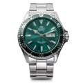Orient Automatic Mechanical Diver Watch for Men 200M Waterproof Red Dial Stainless Steel Band Day Date Display Sport Wristwatch