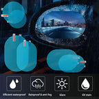 Pegatina antiniebla a prueba de lluvia para coche, película impermeable para ventana transparente, accesorios de película para espejos de motocicleta y coche