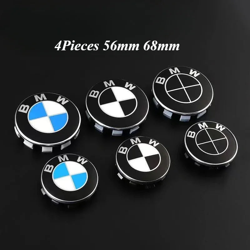 4Pcs 56mm 68mm Blue Logo Wheel Center Hub Caps Badge For BMW E30 E81 E82 E87 F30 F31 F32 F33 F35 F36 G21 G28 G31