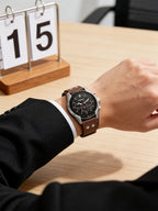 Fossil Coachman CH2891 Mens Watch Chronograph Black Dial Genuine Brown Leather Strap Sport Quartz Wristwatches Top Luxury
