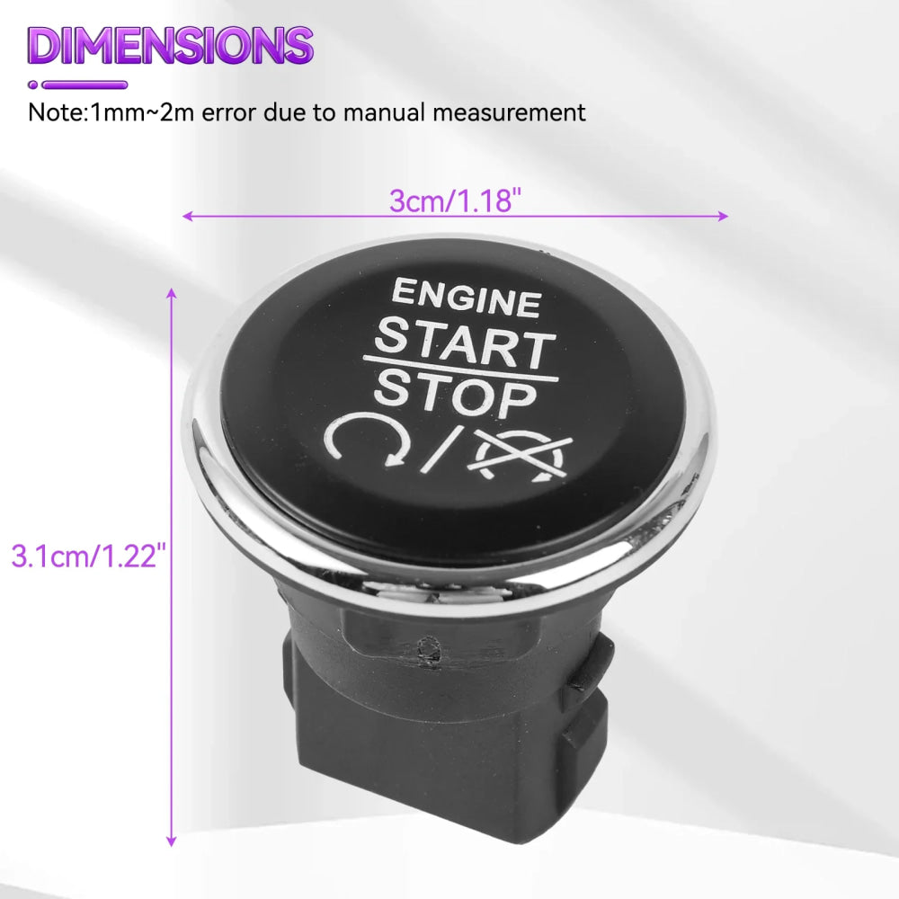 Keyless Go Start Stop Ignition Button Switch for Dodge Challenger Durango Grand Caravan Jeep Grand Cherokee 1FU931X9AC 33370101