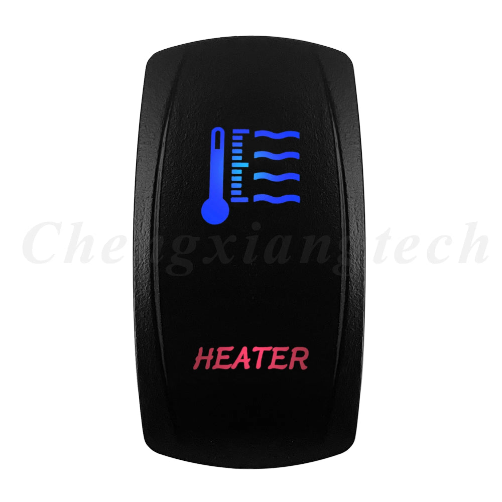 Waterproof 5 Pins SPST On/Off Rocker Switch Blue & Red Led 20A/12V 10A/24V Toggle Switch GPS for Cars,Trucks, RVs, Boats