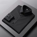 Camisa de color sólido de manga larga informal y de moda para hombre Top de negocios sin planchar y resistente a las arrugas