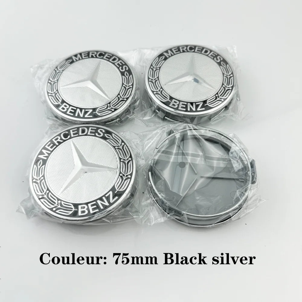4pcs 75mm Car Wheel Center Caps For Mercedes Benz W203 W204 W205 W212 W213 W222 W223 X253 W176 W177 W117 C118 W166 W167 B/C/E/S