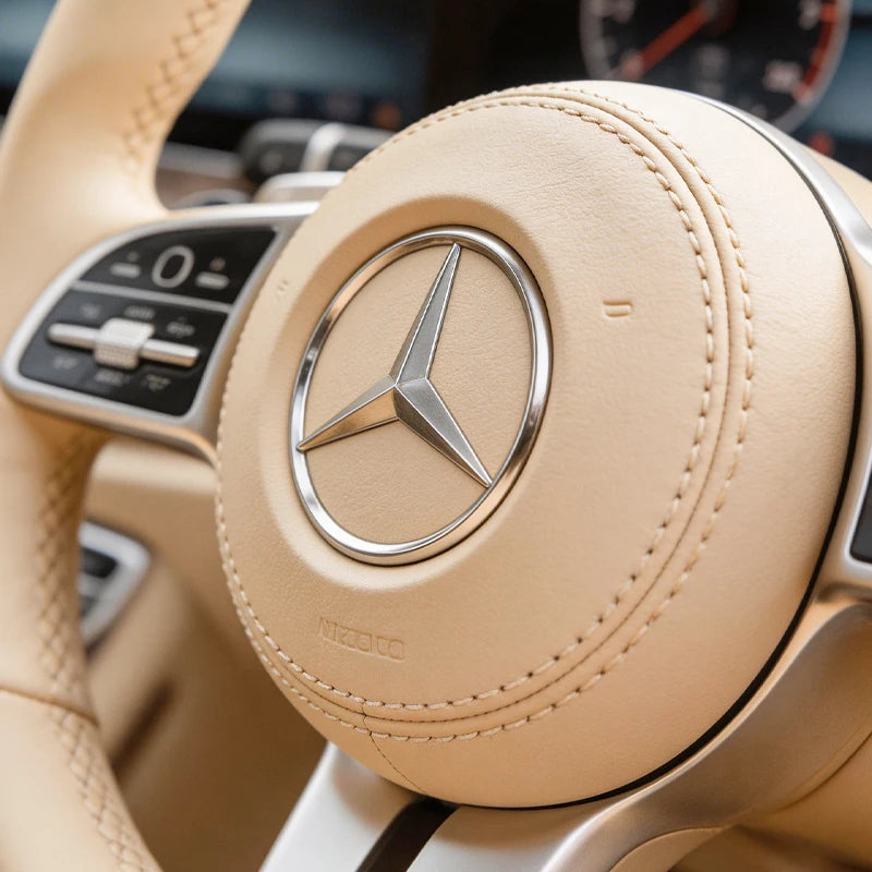 52mm 57mm Pins Sticker Car Steering Wheel Emblem Badge For Mercedes C E S Class CLA CLS W212 W205 W204 Styling Accessories Trim