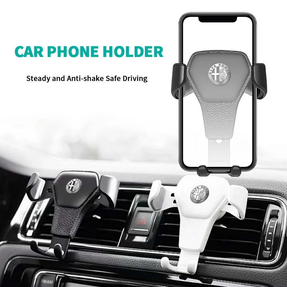 Car Mobile Phone Holder Air Outlet Gravity Sensor Auto Accessories For Alfa Romeo Giulia Stelvio Giulietta 156 159 147 Mito Brer