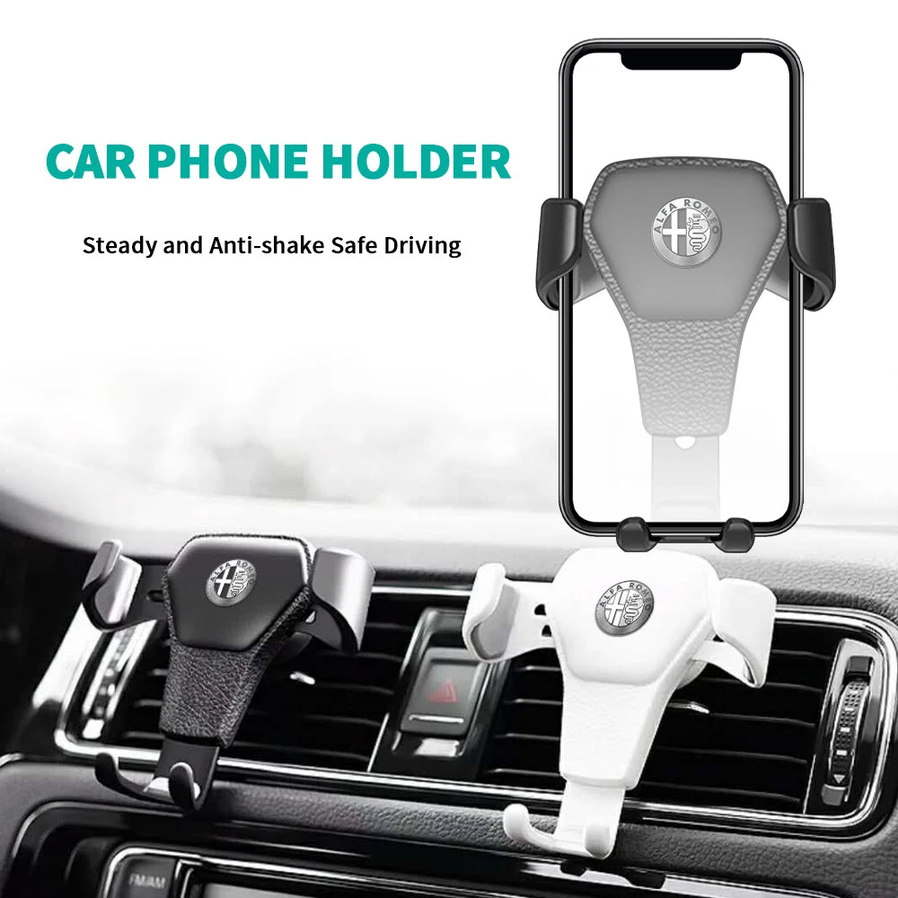 Car Mobile Phone Holder Air Outlet Gravity Sensor Auto Accessories For Alfa Romeo Giulia Stelvio Giulietta 156 159 147 Mito Brer