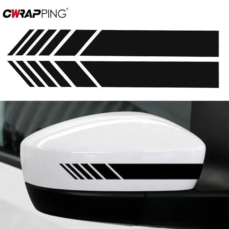 Pegatinas de rayas para espejo retrovisor de coche, calcomanías de vinilo reflectantes, decoración de moda, pegatina impermeable, accesorios exteriores