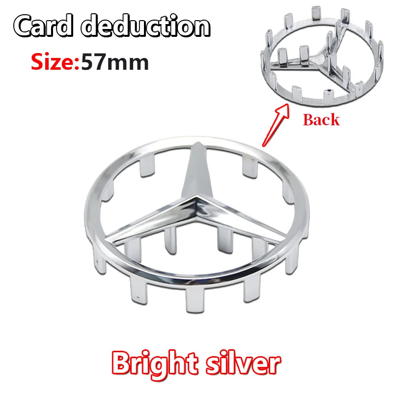 52mm 57mm Pins Sticker Car Steering Wheel Emblem Badge For Mercedes C E S Class CLA CLS W212 W205 W204 Styling Accessories Trim