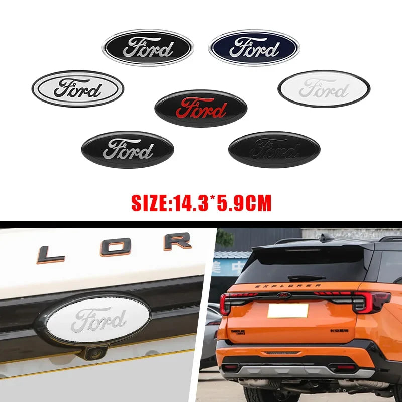Car Front Grille Emblem Rear Trunk Logo Badge For Ford Fiesta Focus 2 3 Mondeo Edge Ranger Fusion Kuga S-MAX Transit Accessories