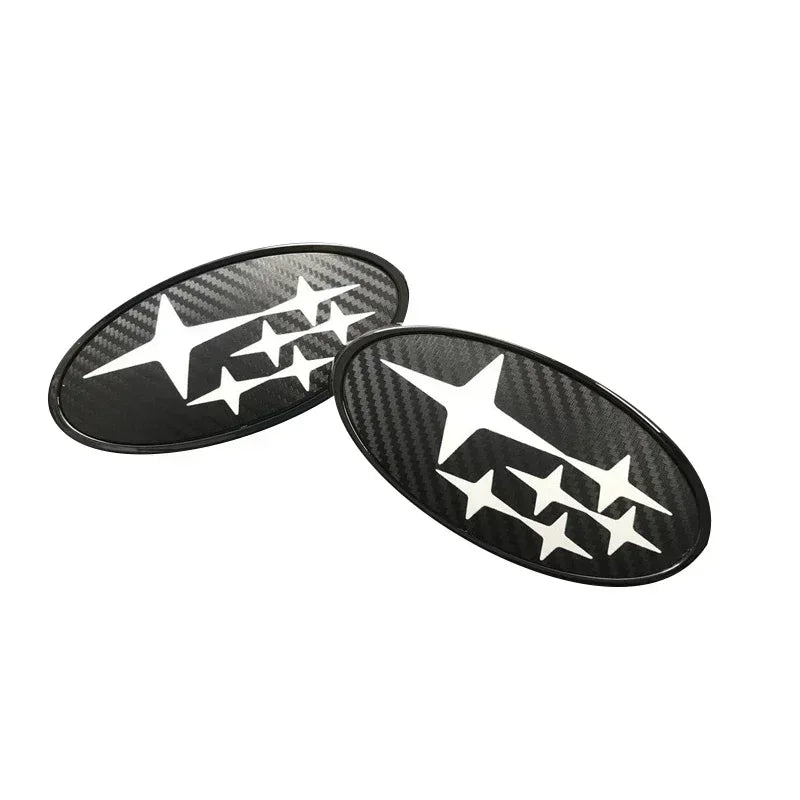 2Pcs Acrylic Car Front Rear Logo Emblem Sticker For Subaru STI XV Impreza BRZ WRX Legacy Outback Auto Hood Trunk Badge Cover