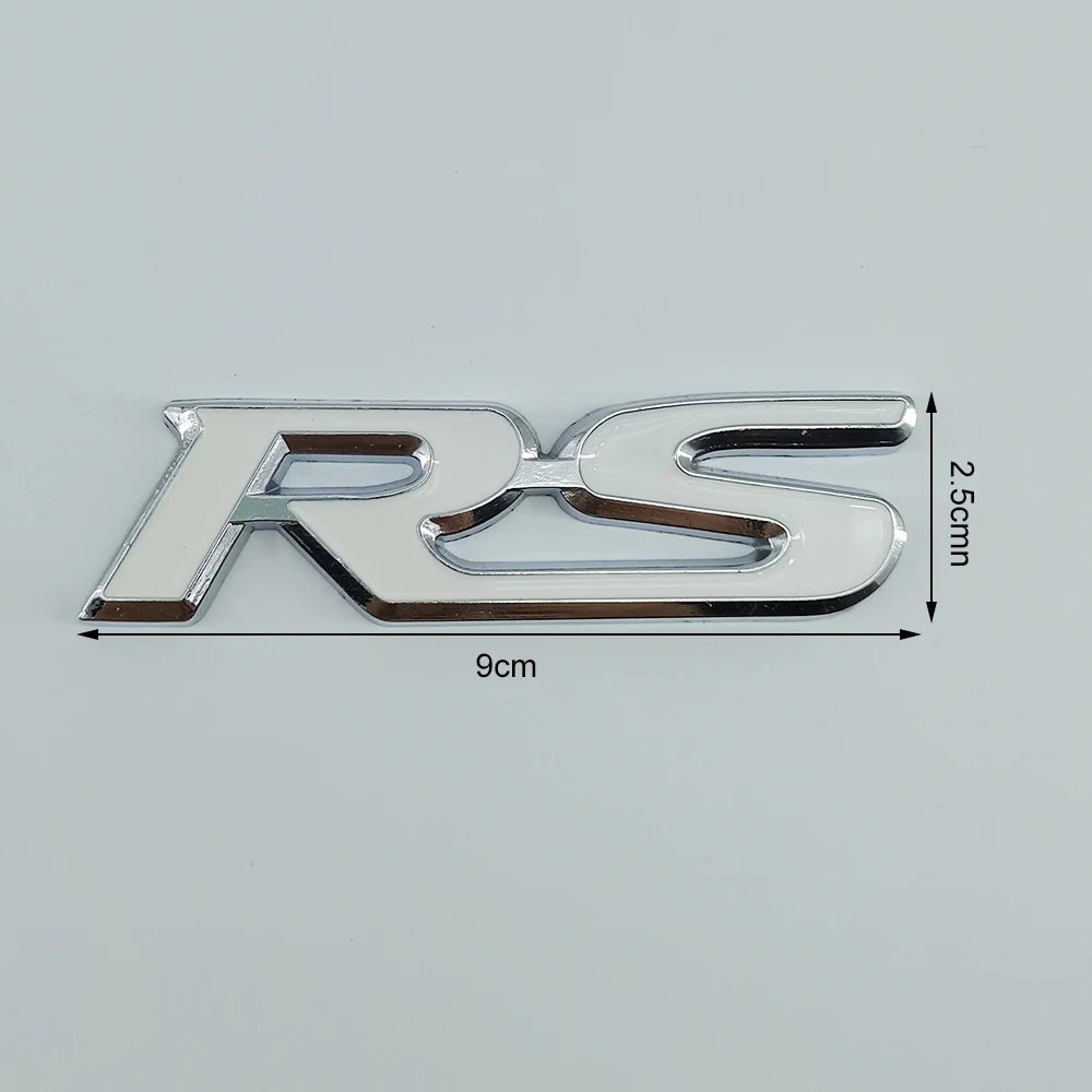 3D Metal Logo RS Emblem Letters Car Front Grille Badge Rear Trunk Sticker For Honda Civic City Fit Shuttle Jazz Car Acceessories