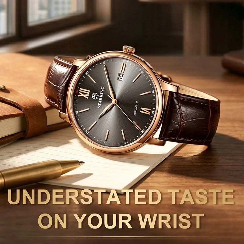 STARKING Sapphire 8215 Automatic Watch Fashion Sports Business Casual Wristwatch Waterproof Wear-resistant Watch Gifts for Men