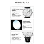 POEDAGAR Luxury Man Wristwatch Chronograph Date Waterproof Leather Men Watch Casual Quartz Men's Watches Sports Male Clock Reloj