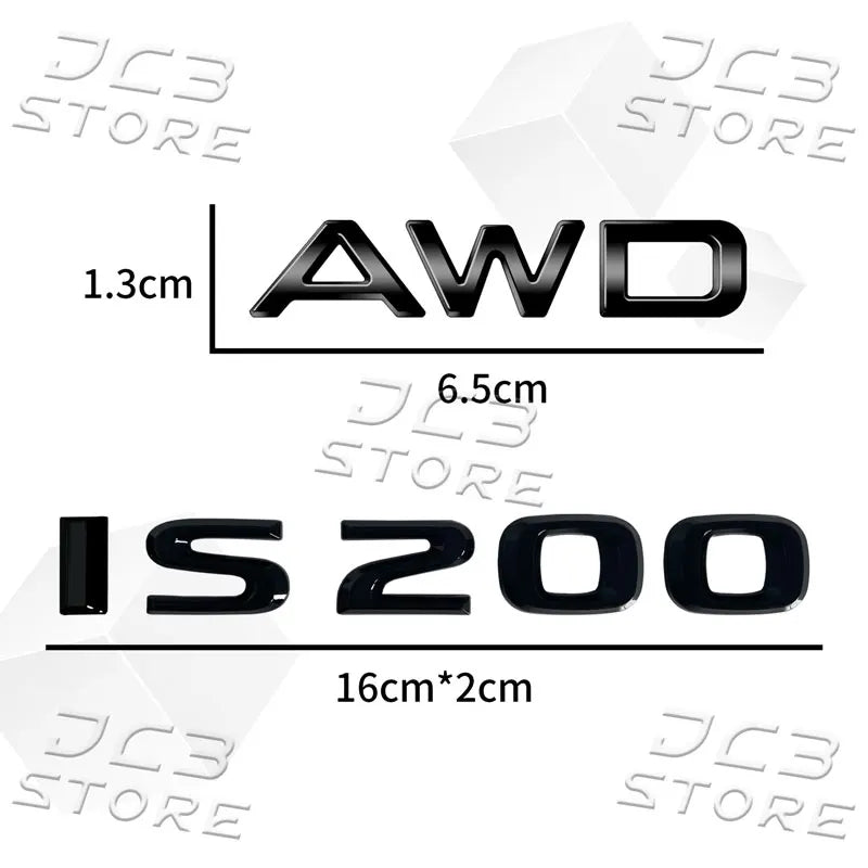 1Pcs 3D Chrome Metal Car AWD Letter Logo Fender side Rear Bumper Trunk Emblem Sticker For Lexus IS200 IS250 IS300 IS350 Decor
