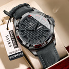 POEDAGAR Original Man Wristwatch Top Luxury Waterproof Luminous Date Week Watch For Men Quartz Sport Leather Men's Watches Reloj