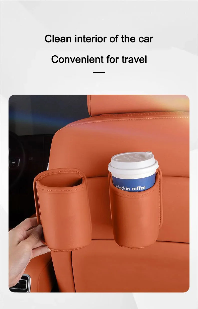 For Toyota Car Door Water Cup Holder Back Seat Drink Rack Leather Storage  Corolla Yaris Prius Camry Auris Avensis car sticker
