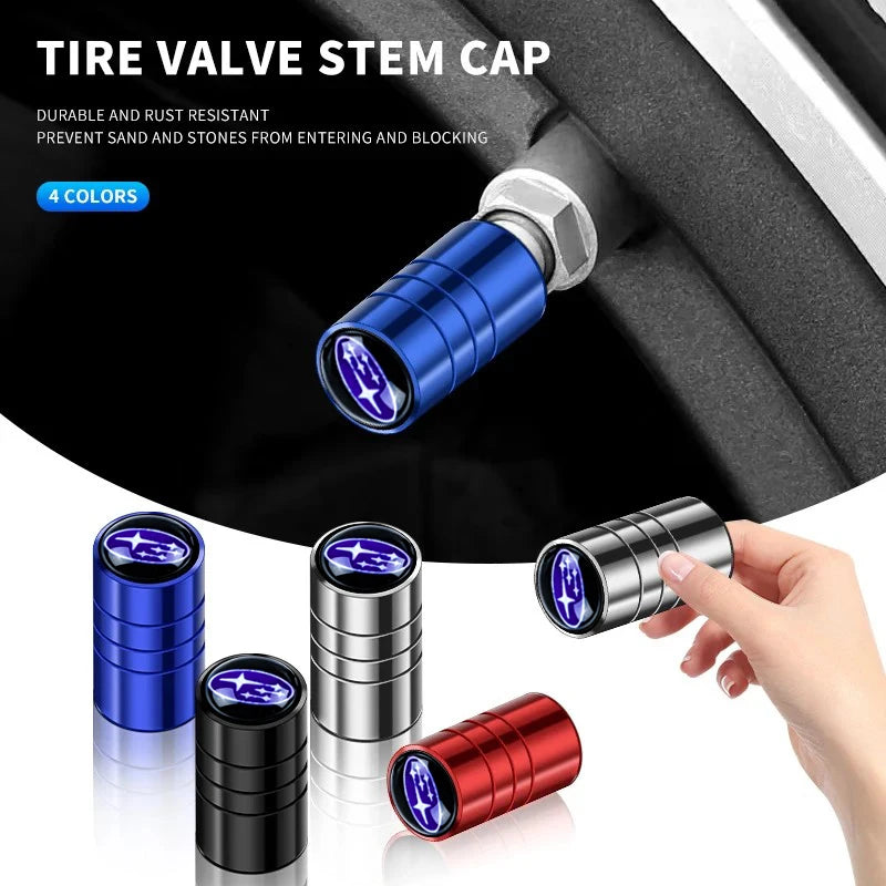 wheel tire Valve Cap Car+accessories Alloy For Subaru WRX STI Tribeca Crosstrek XV Forester BRZ Impreza Smart Outback stickers