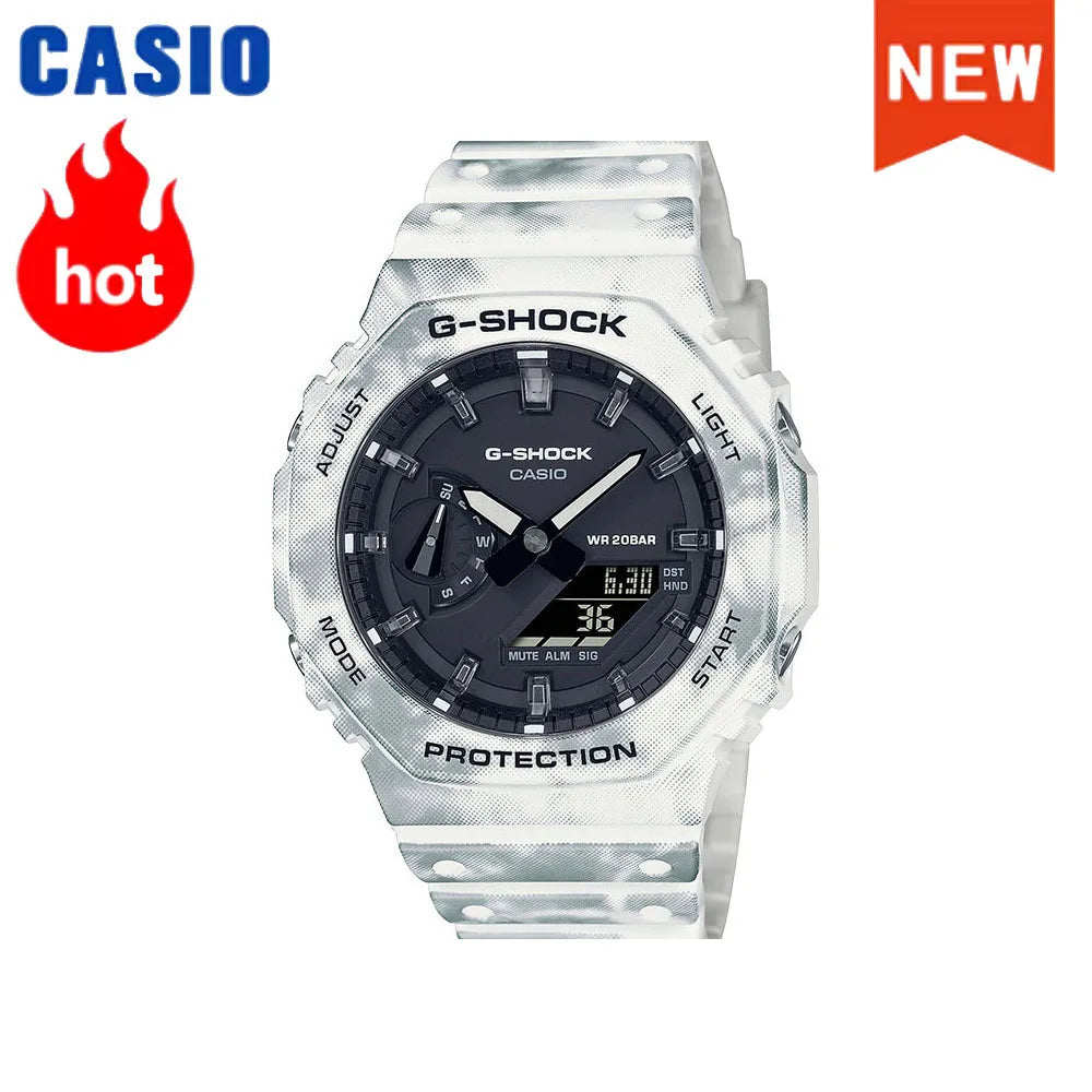 2026 NeW Casio GA-2100 series men's watch Flame Inside trendy sportsmultifunctional fashion anti-shock color disc watch G-SHOCK