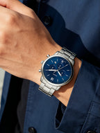 FOSSIL FS5792 Mens Quartz Watch 44mm Blue Sunray Dial Stainless Steel Chronograph Sport Business Wristwatch Relogio Masculino