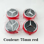 Car silver Red 4pcs 75mm Wheel Center Hub Caps 4Pcs For Mercedes Benz AMG A0004000900 W212 W205 W204 W211 W213 Accessories