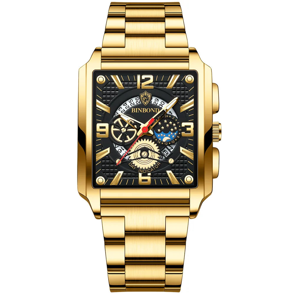 BINBOND Luxury quartz wristwatches luminous waterproof auto date chronograph men's watch business sport fashion casual reloj