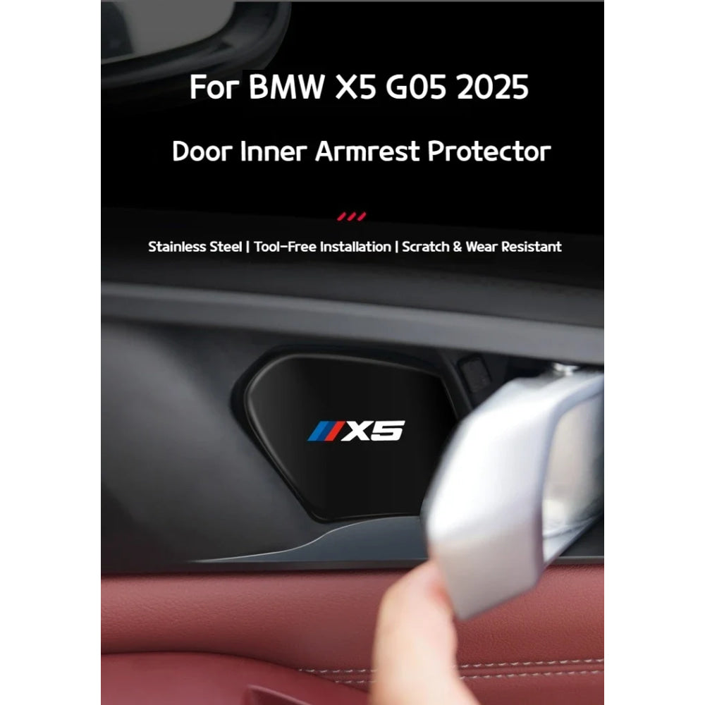 4Pcs Car Inner Door Bowl Guard Stainless Steel For BMW X5 G05 2019-2026 Car Door Handle Protective Trim Exterior Accessories