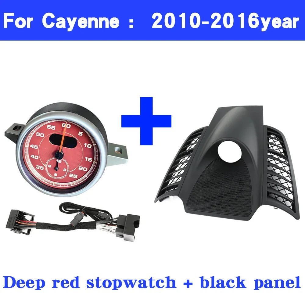 Car Stopwatch Panel Cover For Porsche Cayenne 958 chrono watch Interior Center Dashboard Clock Compass Modification Accessories