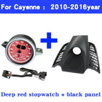 Car Stopwatch Panel Cover For Porsche Cayenne 958 chrono watch Interior Center Dashboard Clock Compass Modification Accessories
