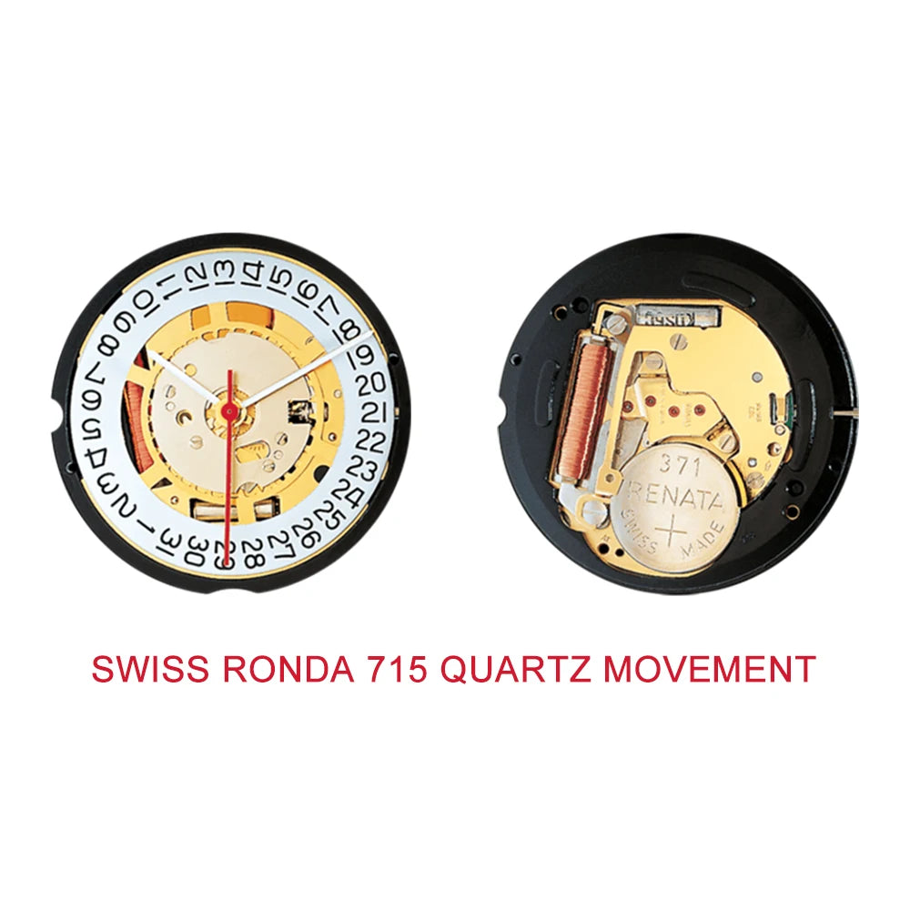 CADISEN Swiss Ronda 715 Quartz Watch Mans 7MM Ultra-thin Dial Sapphire Luminous Stainless Steel Milano Mesh Strap Watches Men