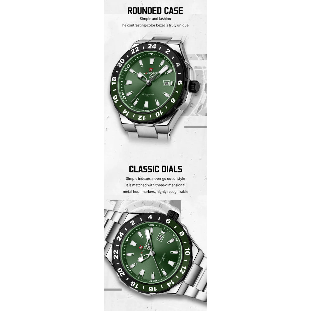 NAVIFORCE Luxury Watch for Men Quartz 3ATM Waterproof Stainless Steel Watches Business Fashion Men's Wristwatch2025