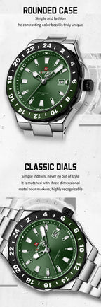 NAVIFORCE Luxury Watch for Men Quartz 3ATM Waterproof Stainless Steel Watches Business Fashion Men's Wristwatch2025