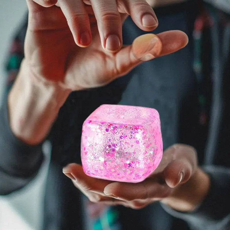 Maltose Cube Stress Squeeze Toy D ecompression Small Ice Cubes Anti Stress Slow Rebound Polar Light Colorful Squeeze TPR Block
