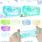 1PC Soft Colored Ice Cube Fidget Toys Funny Stress Reliever Reduce Pressure Prop Slow Rising Squeeze Toy For Kids And Adults