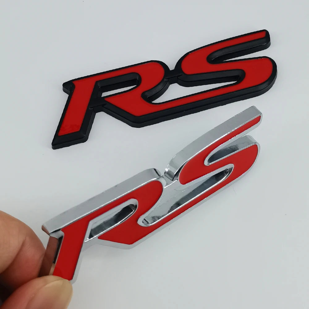 3D Metal Logo RS Emblem Letters Car Front Grille Badge Rear Trunk Sticker For Honda Civic City Fit Shuttle Jazz Car Acceessories