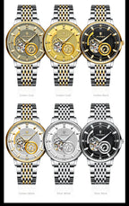 POEDAGAR Top Luxury Man Wristwatch Luminous Hollow Tourbillon Stainless Steel Men Clock Mechanical Automatic Men's Watches Reloj