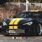Car Stickers 6pcs Kit, Full Body Vinyl Decals, Racing Stripe Design for Roof Hood Door Exterior Car Modification (Multicolor)